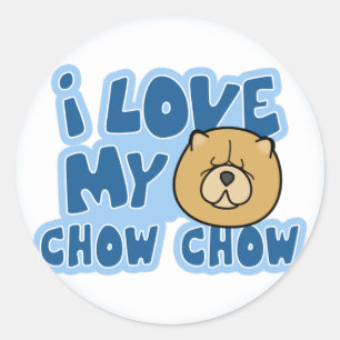 Ich Liebe meine Chow-Aufkleber Runder Aufkleber