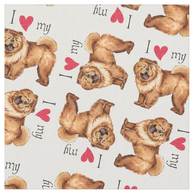 Ich Liebe meine Chow Chow Stoff (Nahaufnahme)