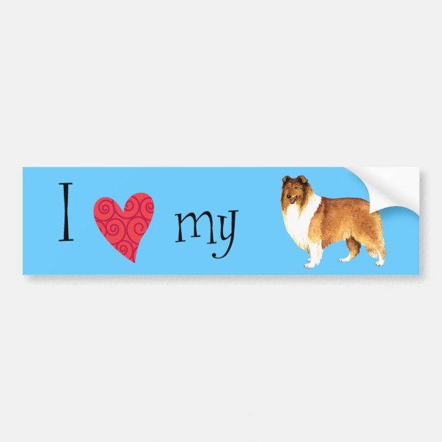 Ich Liebe meine Collie Autoaufkleber (Vorne)