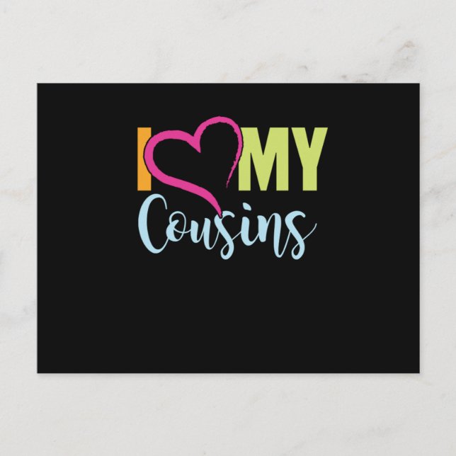 Ich Liebe meine Cousins Bruder Schwester Tante Onk Postkarte (Vorderseite)