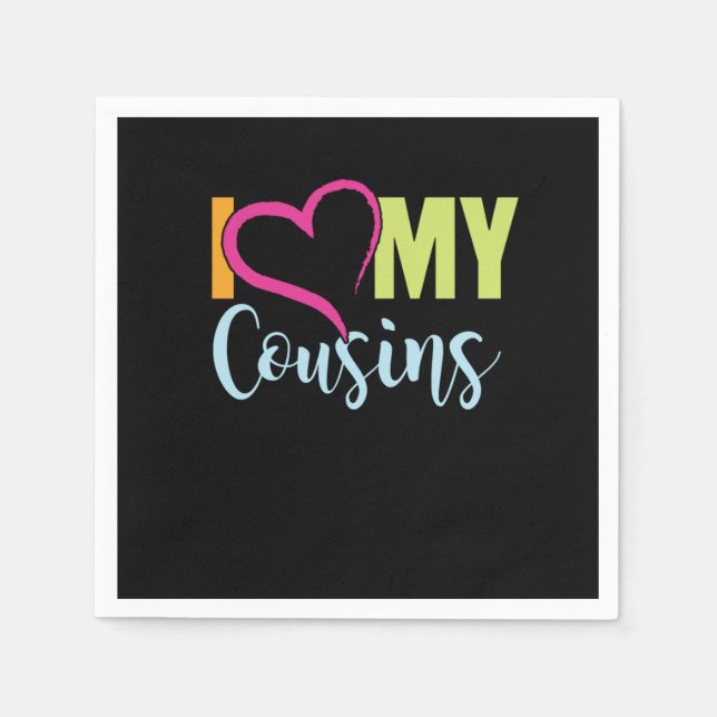 Ich Liebe meine Cousins Bruder Schwester Tante Onk Serviette (Vorderseite)