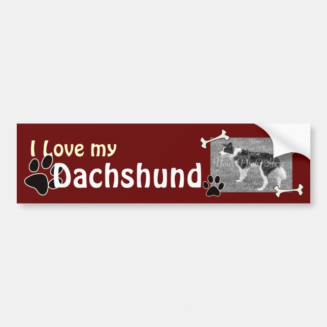 Ich Liebe meine Dackel Fotovorlage Autoaufkleber (Vorne)