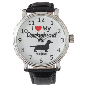 Ich Liebe meine Dackel Hund Silhouette Armbanduhr