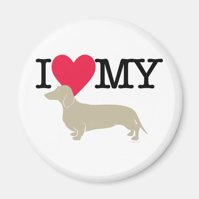 Ich Liebe meine Dackel! Magnet (Vorne)