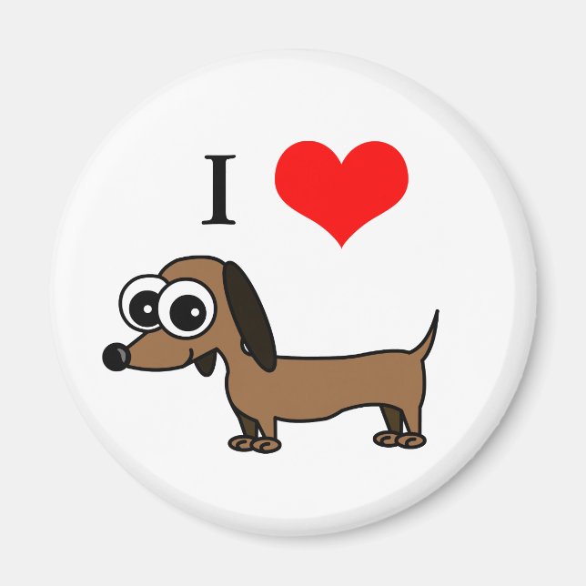 Ich Liebe meine Dackel Magnet (Vorne)