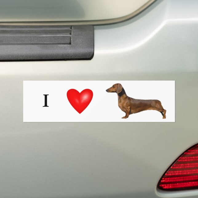 Ich Liebe meine Dackel Rotes Herz Autoaufkleber (Auf Auto)