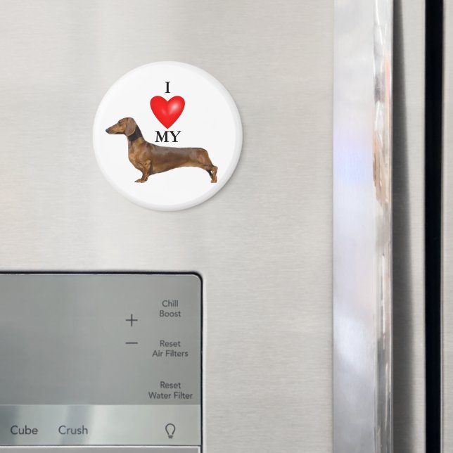 Ich Liebe meine Dackel Rotes Herz Magnet (In Situ (Kühlschrank))