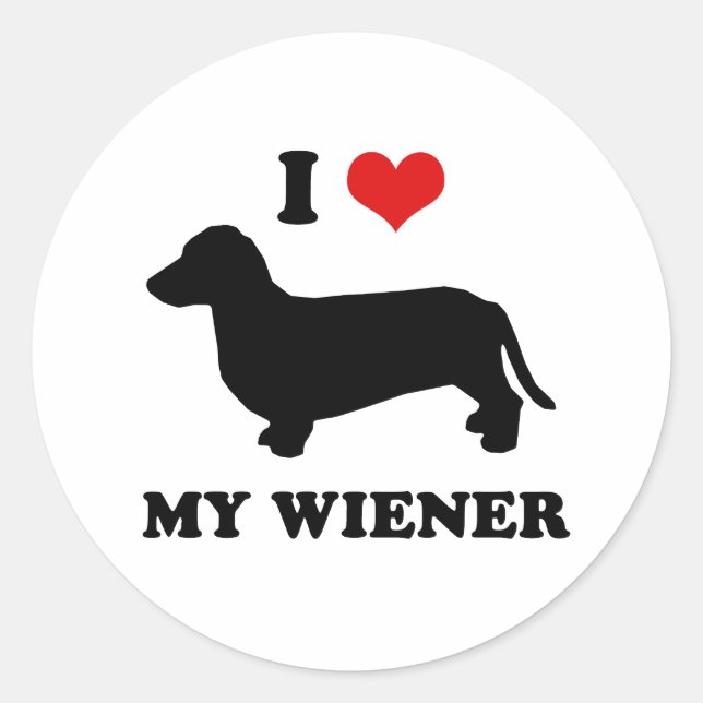 Ich Liebe meine Dackel Runder Aufkleber (Vorderseite)