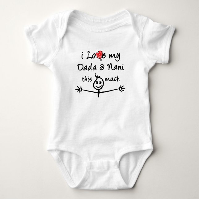 Ich Liebe meine Dada & Nani (Oma & Opa)! Baby Strampler (Vorderseite)