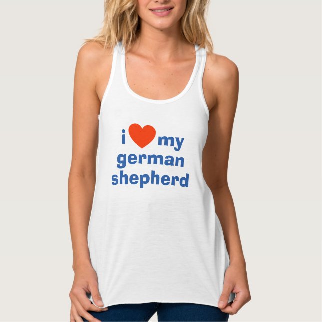 Ich Liebe meine deutsche Schäferhirtenspitze Tank Top (Vorderseite)
