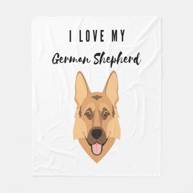 Ich Liebe meine deutsche Schäferin Fleecedecke (Vorderseite)