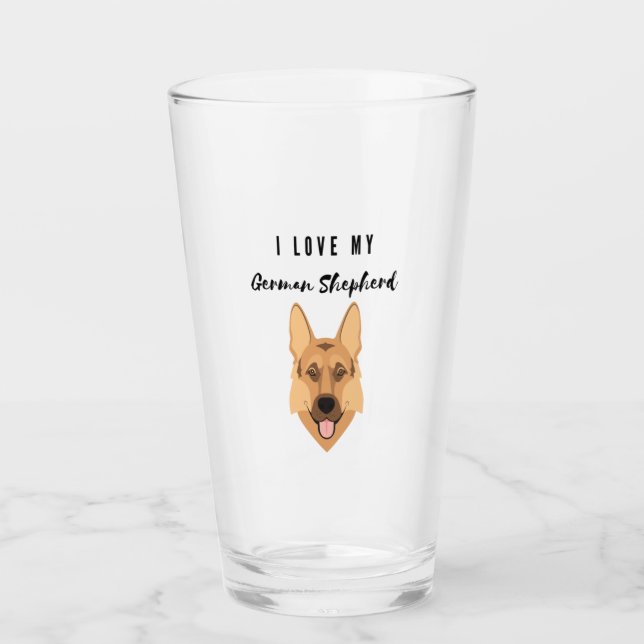 Ich Liebe meine deutsche Schäferin Glas (Vorderseite)