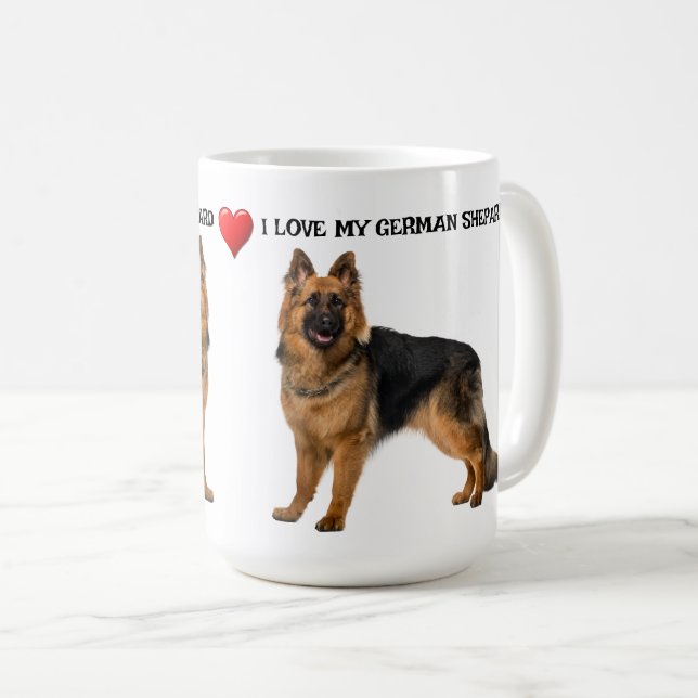 Ich Liebe meine deutsche Shepard Kaffeetasse (VorderseiteRechts)