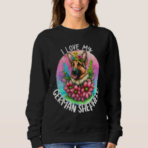 Ich liebe meine deutschen Schäferhund-Hund-Mutter- Sweatshirt
