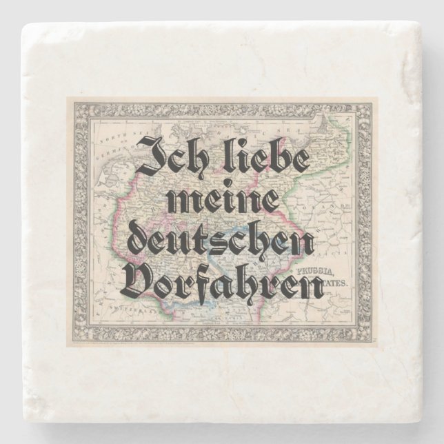 Ich Liebe meine deutschen Vorfahren Stone Unterset Steinuntersetzer (Vorderseite)
