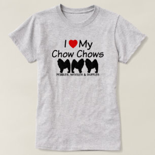Ich Liebe meine Drei-Chow-Hunde T-Shirt
