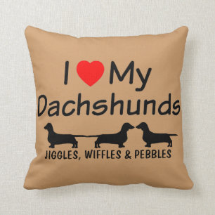 Ich Liebe meine drei Dackeln Kissen
