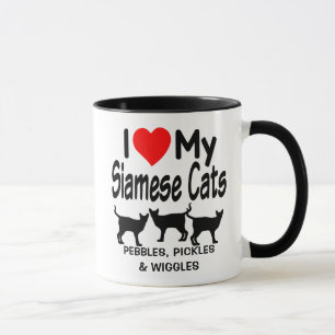Ich Liebe meine Drei-Siamkatzen-Tasse Tasse