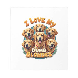 Ich liebe meine dumme blonde Golden Retriever Vint Notizblock