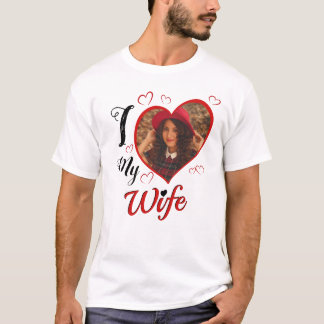 Ich Liebe meine Ehefrau Custom Typografy Heart Fot T-Shirt