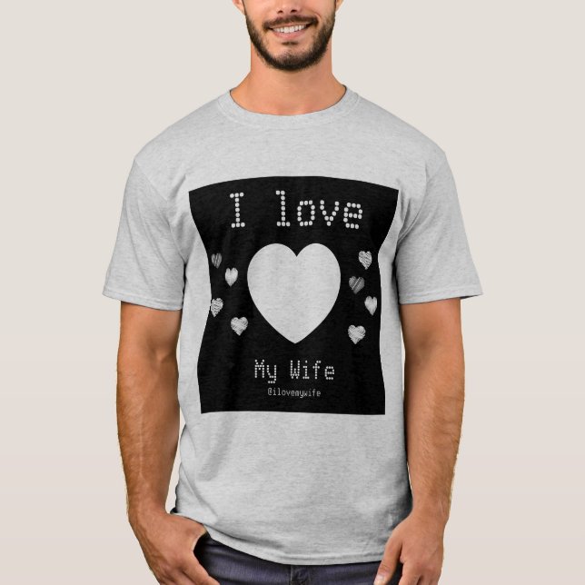 Ich Liebe meine Ehefrau Foto-Herzen maßgeschneider T-Shirt (Vorderseite)