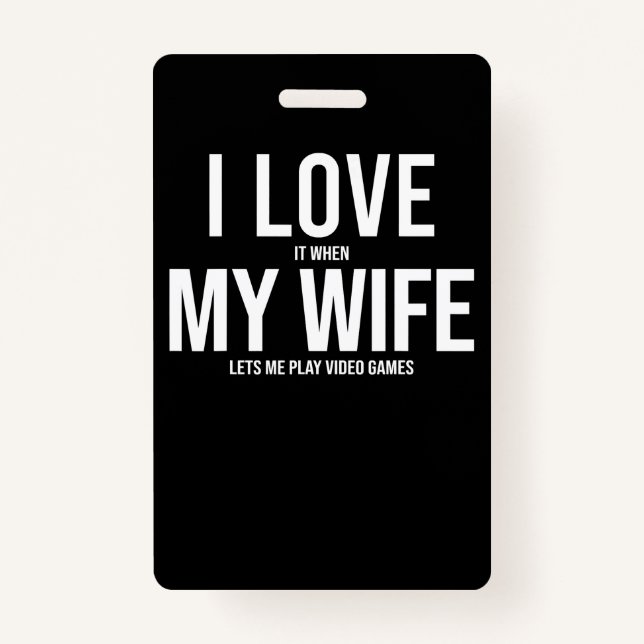 Ich Liebe meine Ehefrau Funny Art Geschenk Ausweis (Vorderseite)