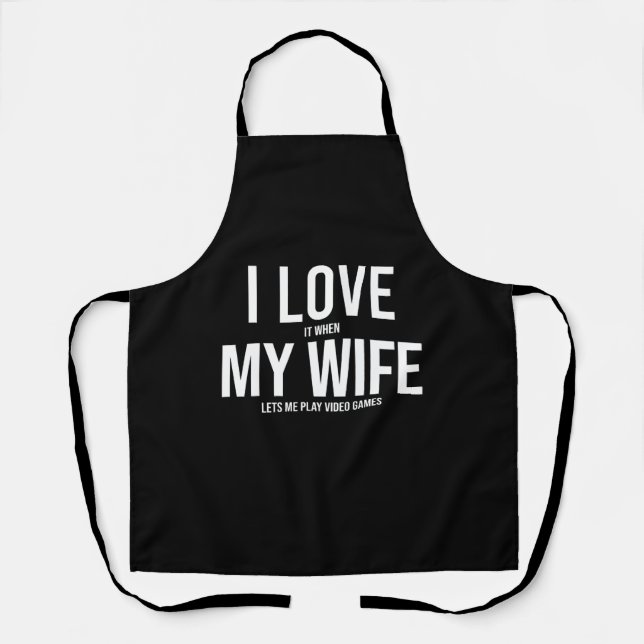 Ich Liebe meine Ehefrau Funny Art Geschenk Schürze (Vorderseite)