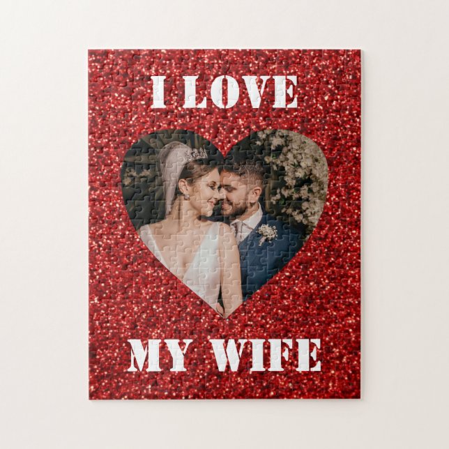 Ich Liebe Meine Ehefrau Herz Custom Foto Herz Glit (Vertikal)