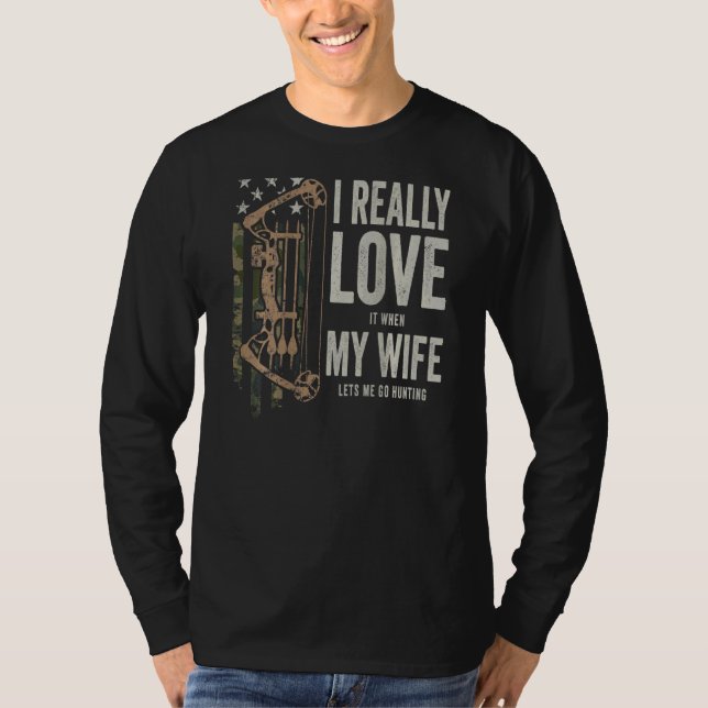 Ich Liebe meine Ehefrau Hirschjagd auf der Rücksei T-Shirt (Vorderseite)