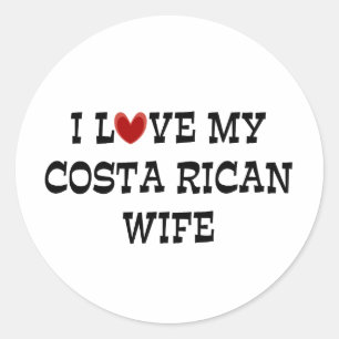 Ich Liebe Meine Ehefrau in Costa Rica Runder Aufkleber