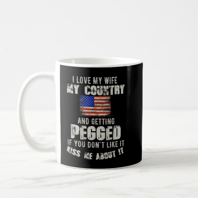 Ich Liebe meine Ehefrau mein Land und wird angekop Kaffeetasse (Links)