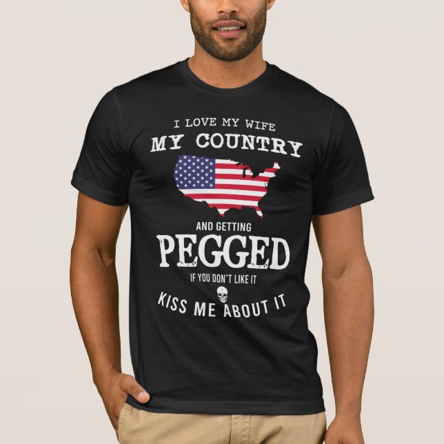 Ich Liebe meine Ehefrau mein Land und wird angekop T-Shirt (Vorderseite)