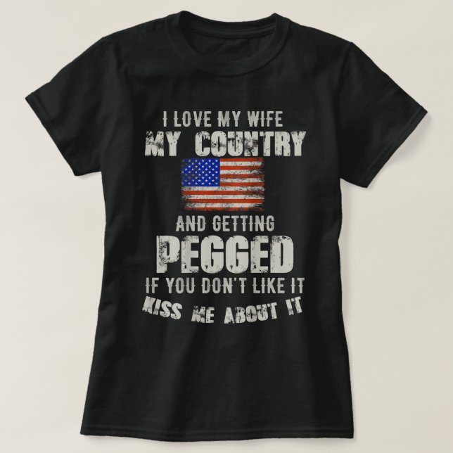 Ich Liebe meine Ehefrau mein Land und wird angekop T-Shirt (Design vorne)