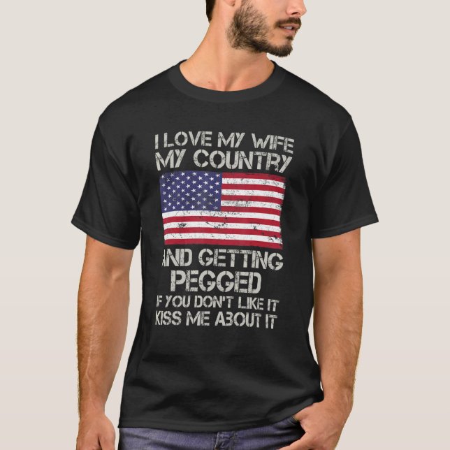 Ich Liebe meine Ehefrau mein Land und wird angekop T-Shirt (Vorderseite)