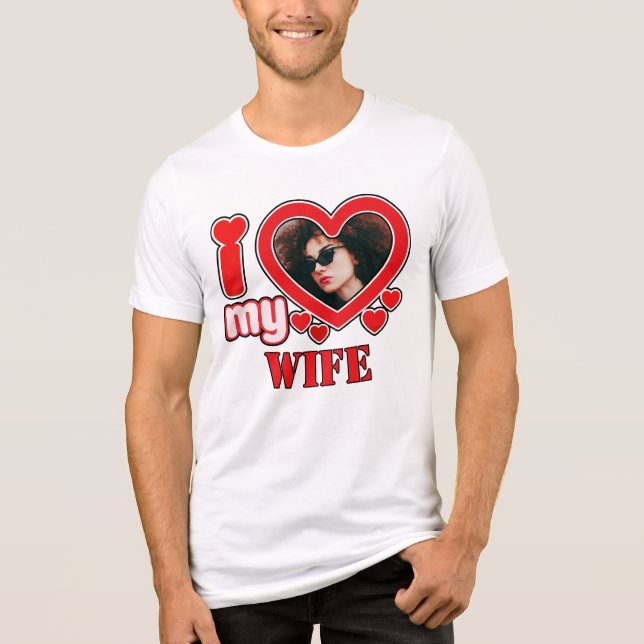 Ich Liebe meine Ehefrau Personalisiert Tri-Blend Shirt (Vorderseite)