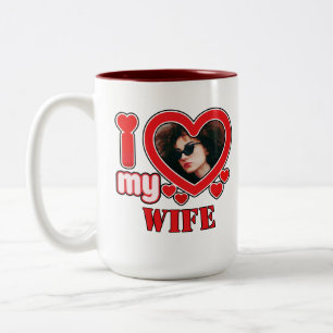 Ich Liebe meine Ehefrau Personalisiert Zweifarbige Tasse