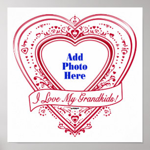 Ich Liebe meine Enkelkinder! Foto Red Hearts Poster