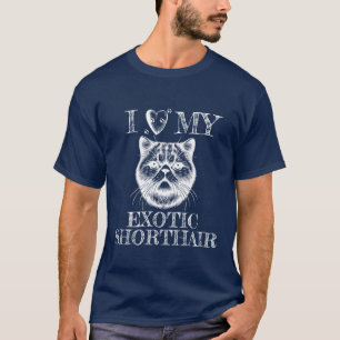 Ich liebe meine Exotische Kurzhaar mit Katzenpfote T-Shirt