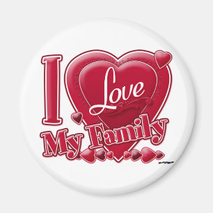 Ich Liebe meine Familie rot - Herz Magnet