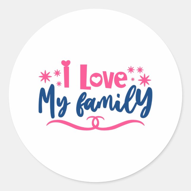Ich Liebe meine Familie Runder Aufkleber (Vorderseite)