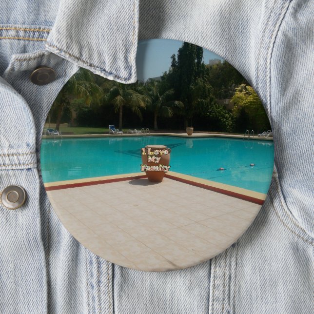 Ich Liebe meine Familienpoolkunst Button (Beispiel)