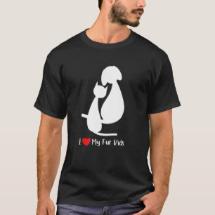 Ich liebe meine Fellkinder Hundemama-Design Hund- T-Shirt