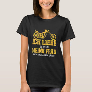 Ich Liebe Meine Frau Wheelie Evolution Biker Styl T-Shirt