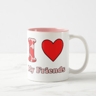 Ich Liebe meine Freunde Zweifarbige Tasse