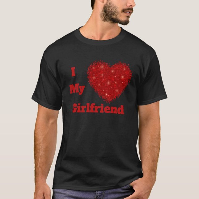 Ich Liebe meine Freundin Bae Personalisiert T-Shirt (Vorderseite)