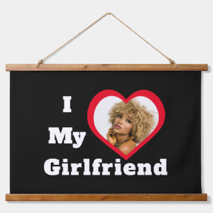 Ich liebe meine Freundin Bae Personalisiertes indi Wandteppich Mit Holzrahmen