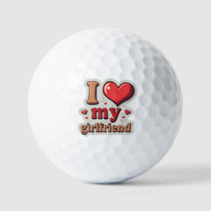 Ich liebe meine Freundin Benutzerdefiniert Golfball