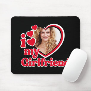 Ich liebe meine Freundin Benutzerdefiniert Schwarz Mousepad