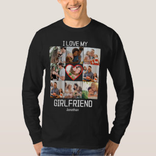 Ich liebe meine Freundin Benutzerdefinierte 9-Foto T-Shirt