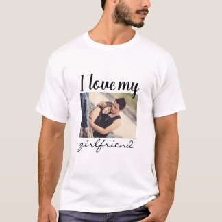 Ich Liebe meine Freundin benutzerdefinierte Foto w T-Shirt